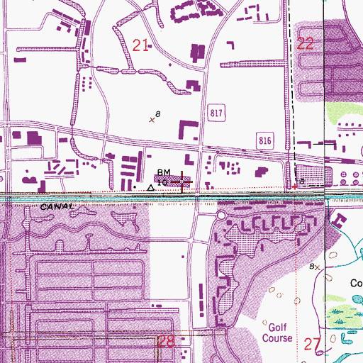Topographic Map of Moss High School, FL