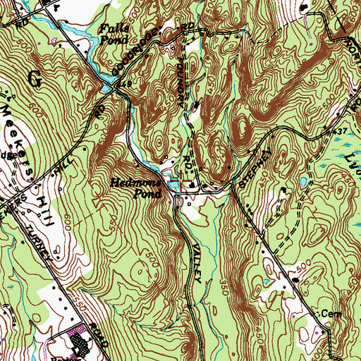 Topographic Map of Hedmons Pond, CT