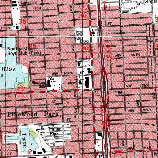 Topographic Map of Metropolitan Baptist Church Day Care Center, FL