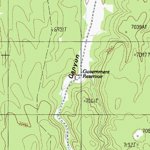 Topographic Map of Government Reservoir, AZ
