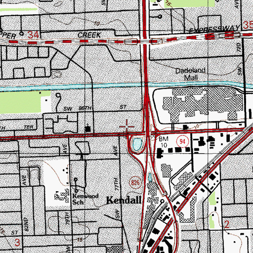 Topographic Map of Miami Art Center, FL