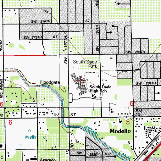 Topographic Map of Miami Dade Community College Homestead Center, FL