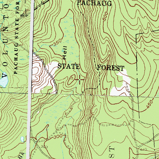 Topographic Map of Hell Hollow, CT