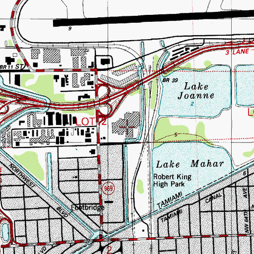 Topographic Map of Miami International Merchandise Mart, FL
