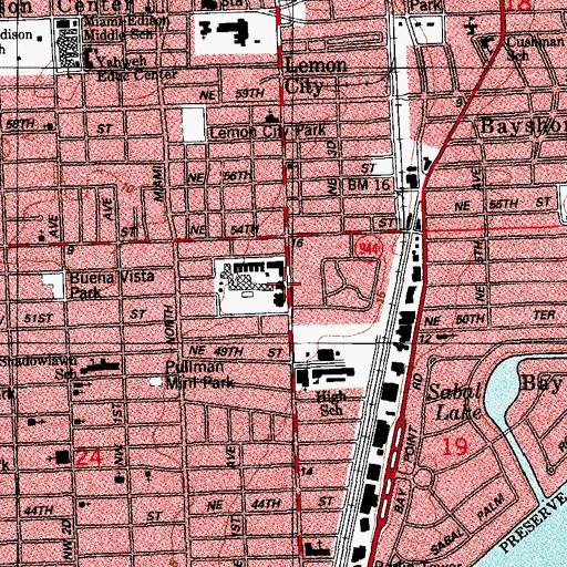 Topographic Map of Miami Jewish Home, FL
