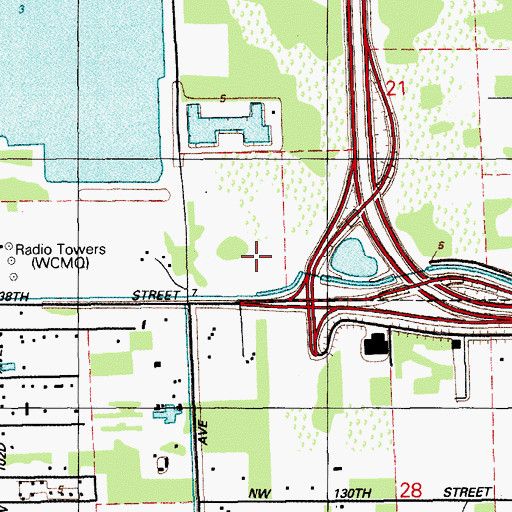 Topographic Map of Miami MacArthur North High School, FL