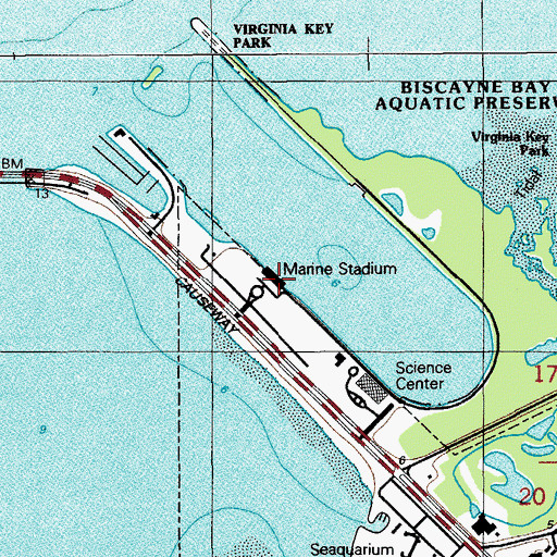 Topographic Map of Miami Marine Stadium, FL
