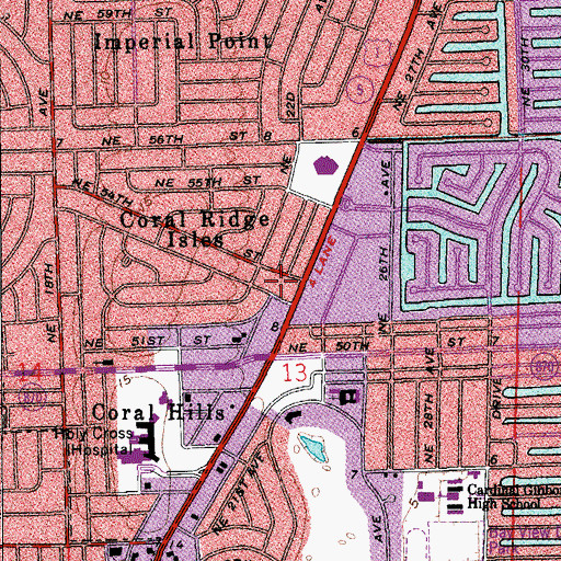 Topographic Map of Mercy Manor North, FL