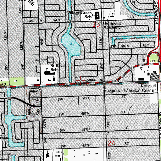 Topographic Map of Little Stars Preschool, FL