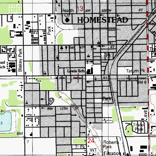 Topographic Map of Lucy Street Clinic, FL