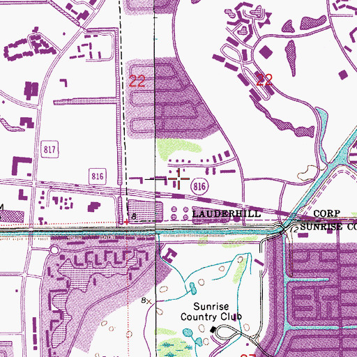 Topographic Map of Madrid Plaza Shopping Center, FL