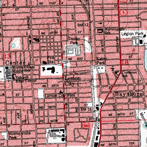 Topographic Map of Magic City Trailer Park, FL
