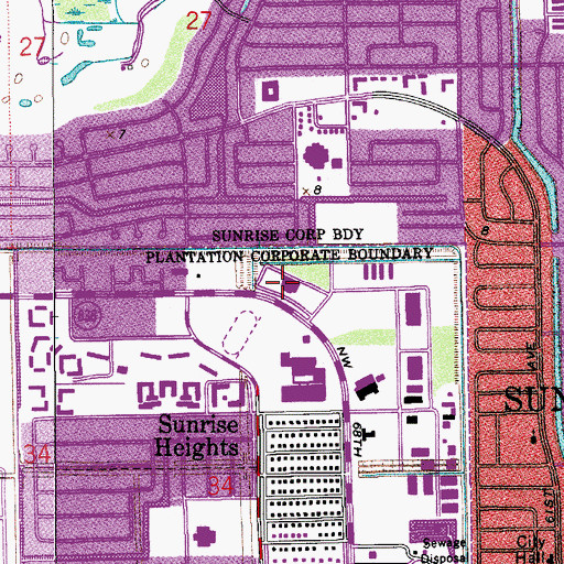 Topographic Map of Manor Care of Plantation, FL