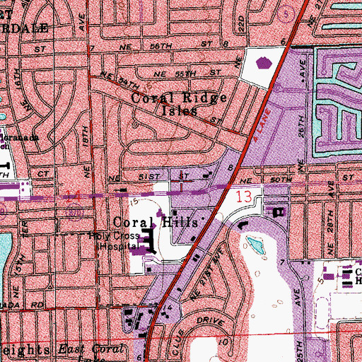 Topographic Map of Manor Oaks Nursing and Rehabilitation Center, FL