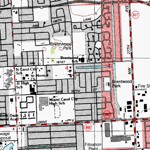 Topographic Map of Maranatha Seventh Day Adventist Day Care Center, FL