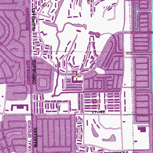 Topographic Map of Margate Village Square Shopping Center, FL