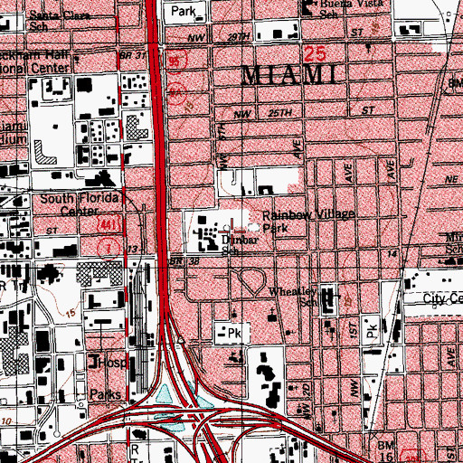 Topographic Map of Marks Day Care Center, FL
