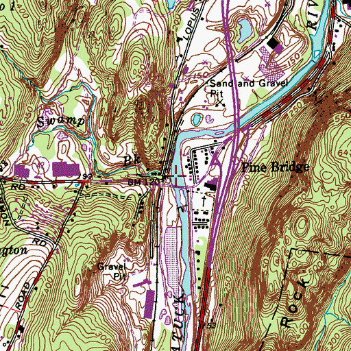 Topographic Map of Hemp Swamp Brook, CT