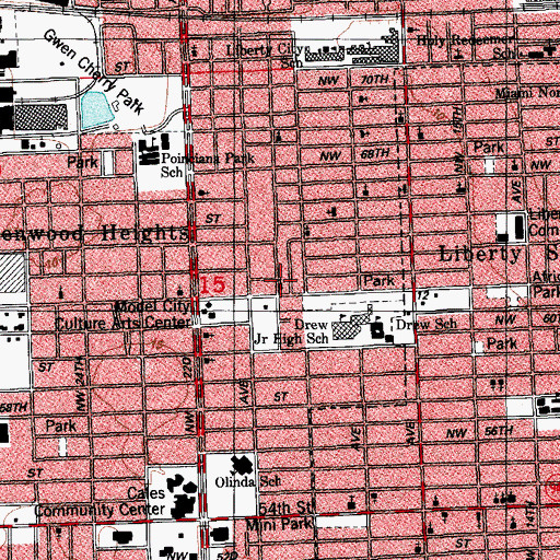 Topographic Map of Martin Luther King YMCA Day Care Center, FL