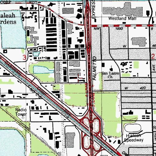 Topographic Map of Mater Academy Charter Middle School, FL