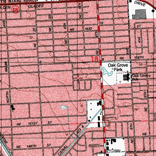 Topographic Map of McArthur Day Care Center, FL