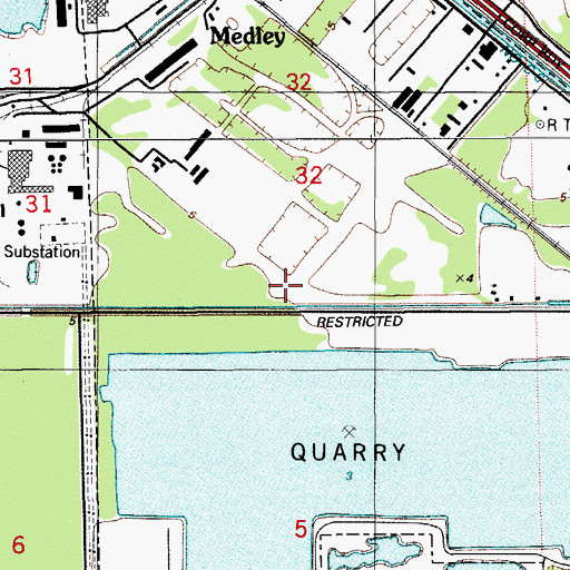 Topographic Map of Medley Police Department Satellite Office, FL