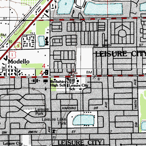 Topographic Map of Leisure City Elementary-YMCA Prime Time, FL