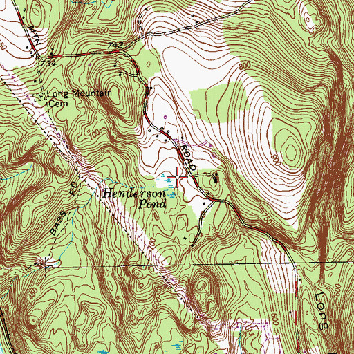 Topographic Map of Henderson Pond, CT