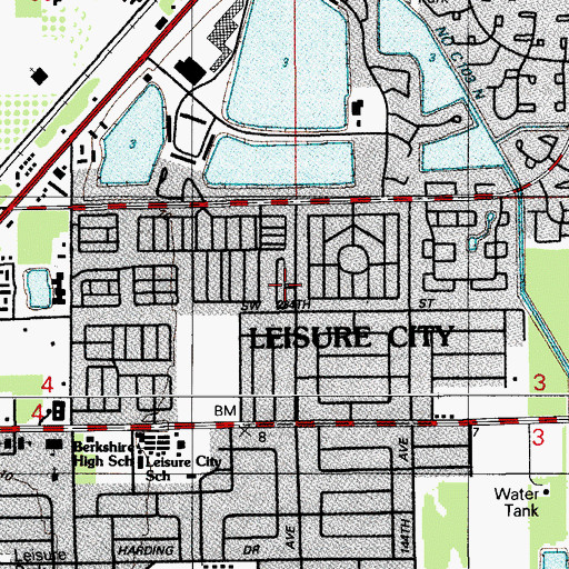 Topographic Map of Leisure Mobile Park, FL