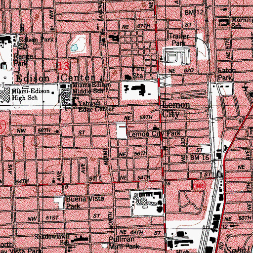 Topographic Map of Lemon City Day Care Center, FL