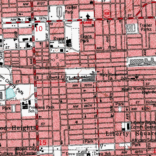 Topographic Map of Liberty City Elementary Head Start, FL