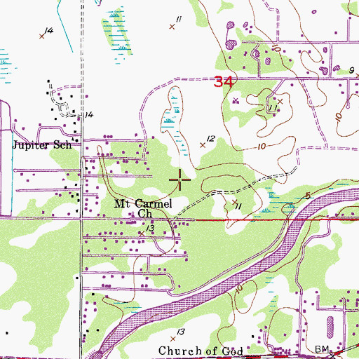 Topographic Map of Limestone Creek Elementary School, FL