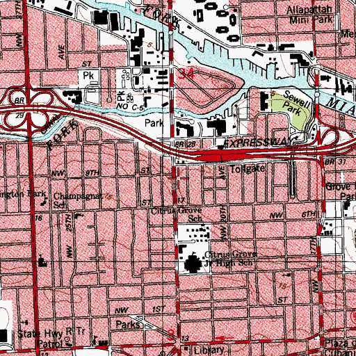 Topographic Map of Lincoln Marti Day Care Number 10, FL