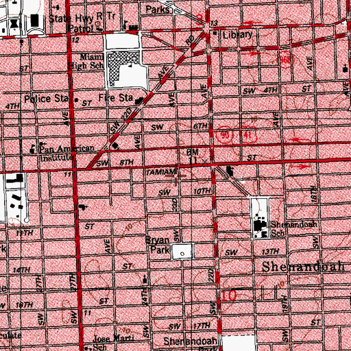 Topographic Map of Lincoln Marti Schools, FL