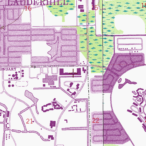 Topographic Map of Lincoln Park Shopping Center, FL