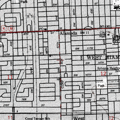 Topographic Map of Lincoln-Marti School, FL