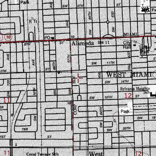Topographic Map of Lincoln-Marti School, FL