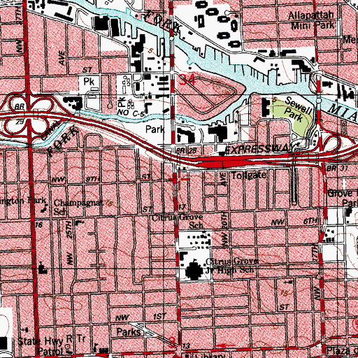 Topographic Map of Lincoln-Marti School 10th Campus, FL