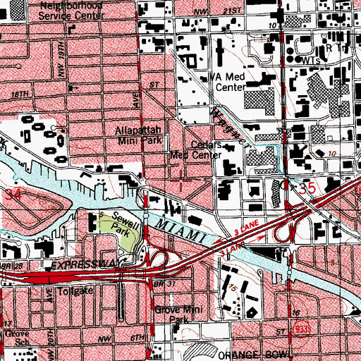 Topographic Map of Lincoln-Marti School 8th Campus, FL