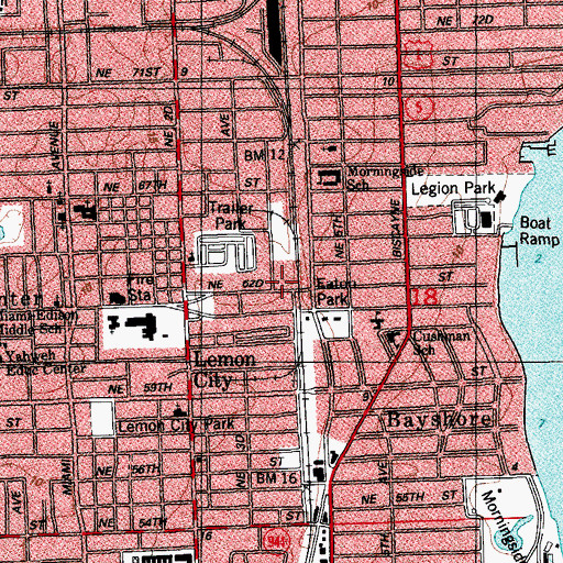 Topographic Map of Lincoln-Marti School 9th Campus, FL