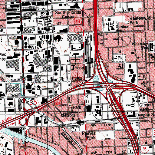 Topographic Map of Linda Ray Intervention Center, FL