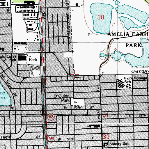 Topographic Map of Little Angels Christian Day Care Center, FL