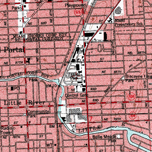 Topographic Map of Little Farm Mobile Court, FL