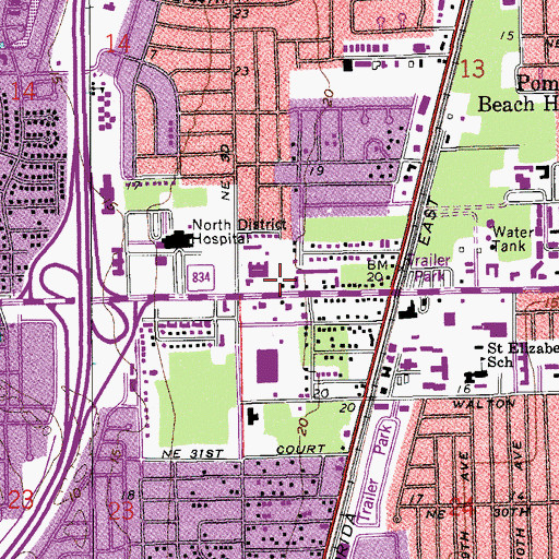 Topographic Map of Kindred Rehabiliation and Nursing Center, FL