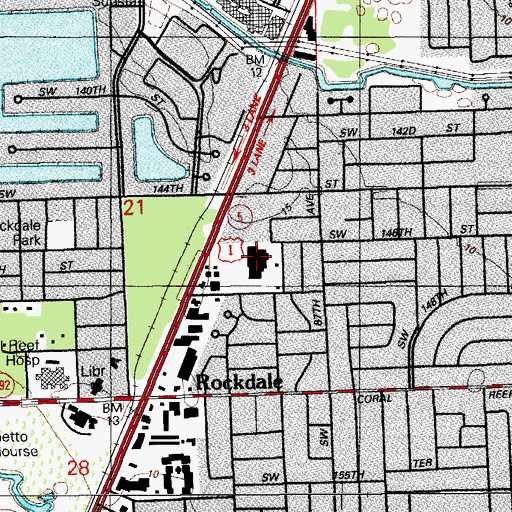 Topographic Map of Kings Bay Shopping Center, FL