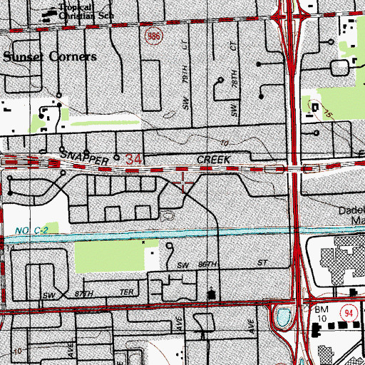 Topographic Map of Kings Creek Day School, FL