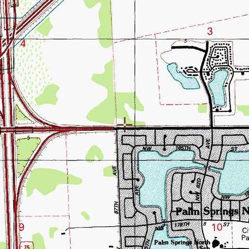 Topographic Map of Lakes Preschool, FL