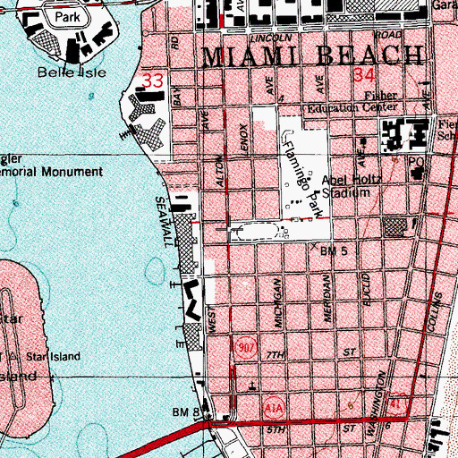 Topographic Map of Landow Yeshiva Center, FL