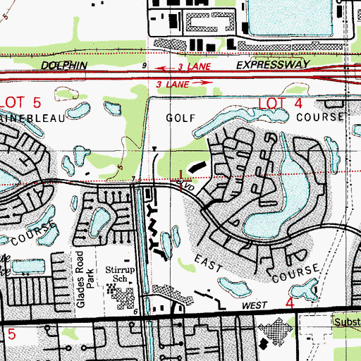 Topographic Map of Las Palmas Day Care Center, FL