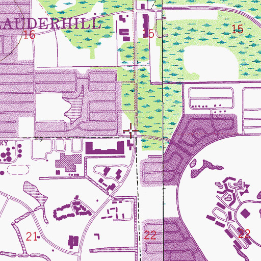 Topographic Map of Lauderhill Chamber of Commerce, FL